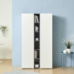 E177 미송원목 6단 도어책장 1200 1color - 이미지 2